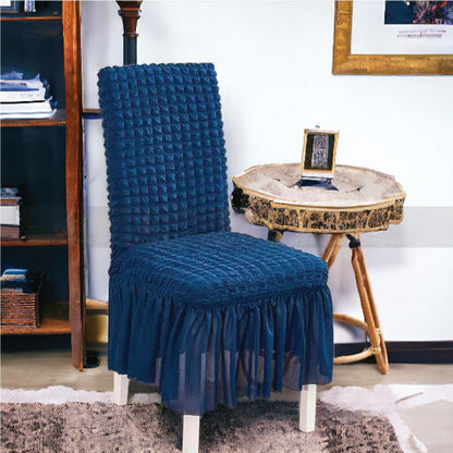 Frill Style Bubble Stuff Chair Cover Mehroon color